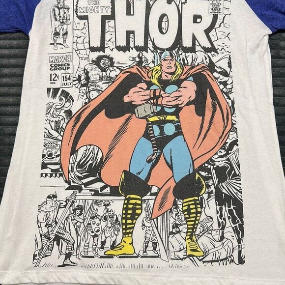 Marvel Thor White and Blue Baseball Shirt Junior L - Picture 2 of 5